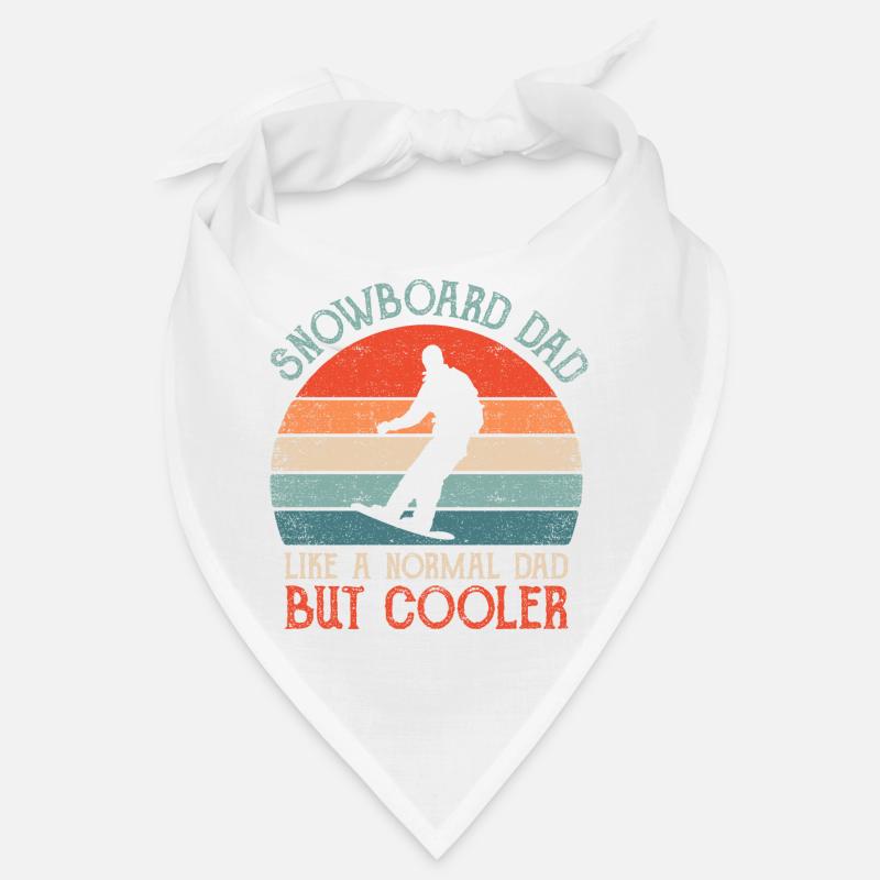 SNOWBOARD DAD Retro Vintage Dad Father Gift - Bandana - white