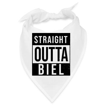 Straight outta Biel - Bandana - Weiß - Vorne
