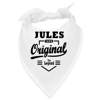 Vorname JULES personalisierte Geburtstagsgeschenk Weihnachten - Bandana - Weiß - Vorne