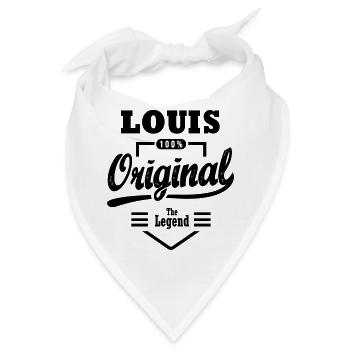 Nennen Sie LOUIS personalisierte Geburtstagsgeschenk Weihnachten - Bandana - Weiß - Vorne