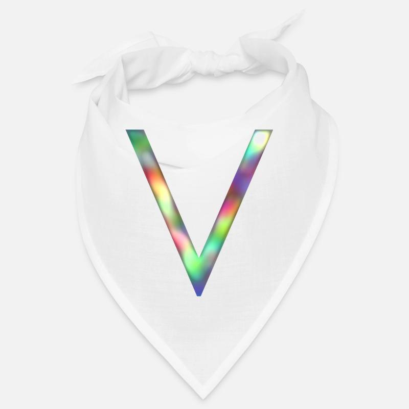 V - LETTRE INITIALE - Bandana - blanc