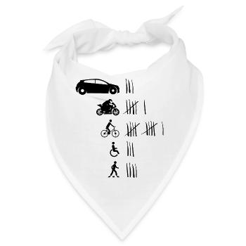 voiture moto velo handicape pieton barre compte - Bandana - Weiß - Vorne