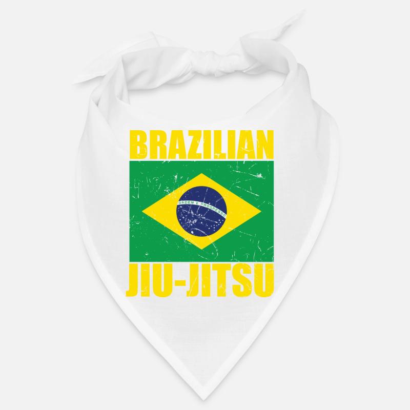 Drapeau brésilien de Jiu-Jitsu BJJ - Bandana - blanc