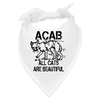 all cats are beautiful acab - Bandana - Weiß - Vorne