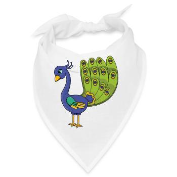 Pfau - Bandana - Weiß - Vorne