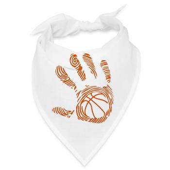 Handabdruck Basketball - Bandana - Weiß - Vorne