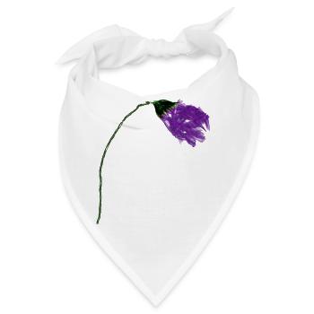 Violette Blume mit abstrakter Oberfläche - Bandana - Weiß - Vorne