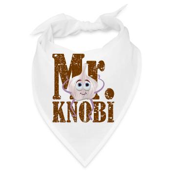 Knoblauch Mr. Knobi kochen stinken Koch - Bandana - Weiß - Vorne