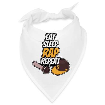 Essen - Schlafen - Rappen - Wiederholen - Bandana - Weiß - Vorne