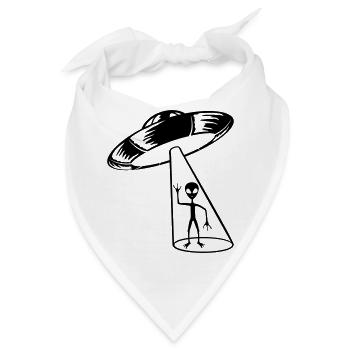 Strahl Ufo Alien winkt - Bandana - Weiß - Vorne