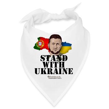Ukraine Portugal Unterstützer T-Shirt Design - Bandana - Weiß - Vorne