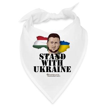Selenskyj T-Shirt Ukraine Ungarn - Bandana - Weiß - Vorne