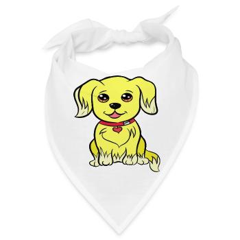Kawaii Hunde Design - Bandana - Weiß - Vorne
