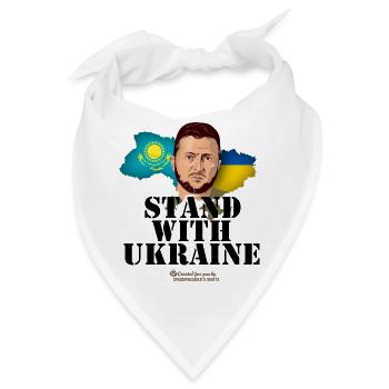 Ukraine Kasachstan Unterstützer Merch - Bandana - Weiß - Vorne