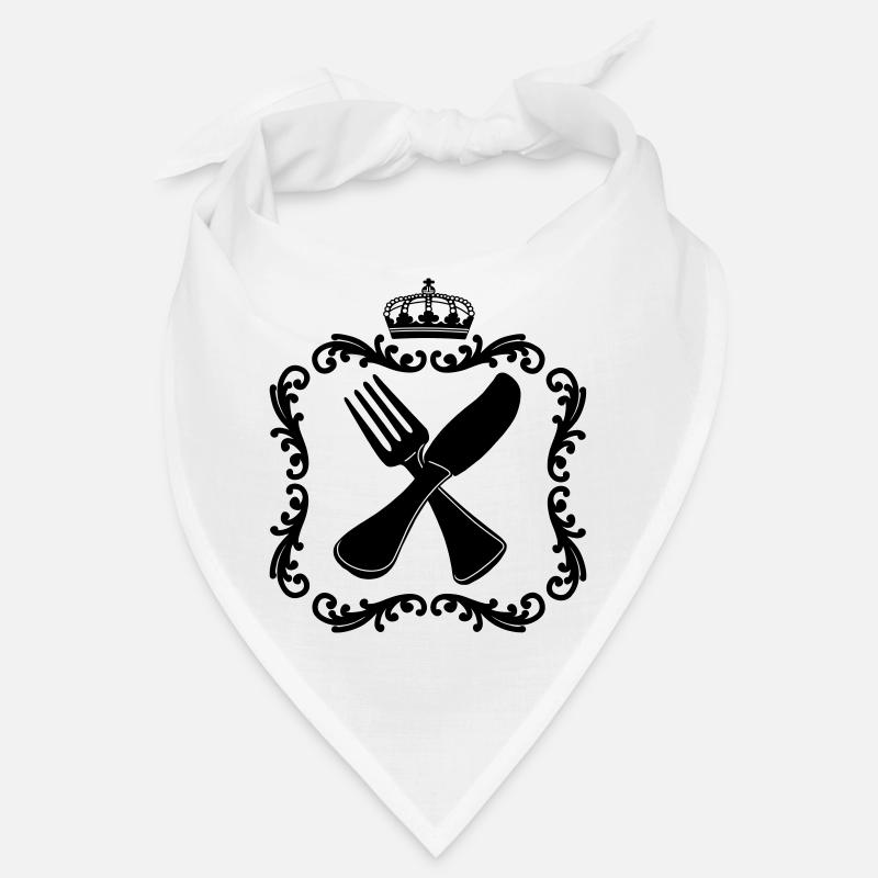 Cadre de couverts avec couronne pour logo de restaurant Bandana