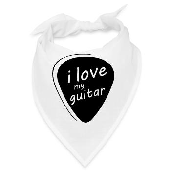 i love guitar gitarre plektrum picking symbol icon - Bandana - Weiß - Vorne
