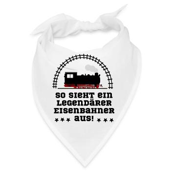 Eisenbahn Dampflok legendär - Bandana - Weiß - Vorne