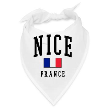 Nizza - Frankreich - Flagge - Bandana - Weiß - Vorne