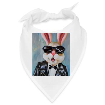 Stylischer Hase - Bandana - Weiß - Vorne