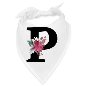 Buchstabe p blumig - Bandana - Weiß - Vorne
