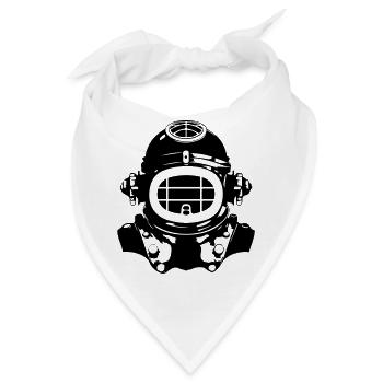 Taucherhelm Tauchen Apnoe Vintage - Bandana - Weiß - Vorne