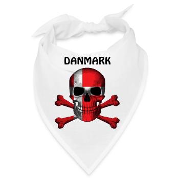 Skull Jolly Roger Pirate Flag Danmark R6Z - Bandana - Weiß - Vorne