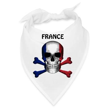 Skull Jolly Roger Pirate Flag France R6Z - Bandana - Weiß - Vorne