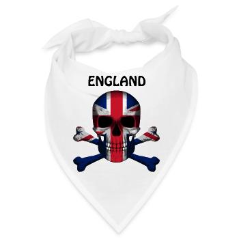 Skull Jolly Roger Pirate Flag England R6Z - Bandana - Weiß - Vorne