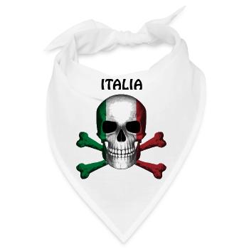 Skull Jolly Roger Pirate Flag Italia R6Z - Bandana - Weiß - Vorne
