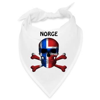 Skull Jolly Roger Pirate Flag Norge R6Z - Bandana - Weiß - Vorne