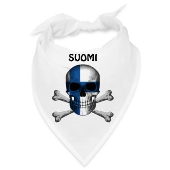 Skull Jolly Roger Pirate Flag Suomi R6Z - Bandana - Weiß - Vorne