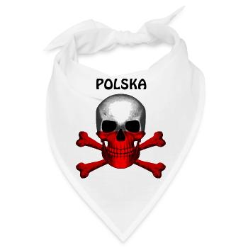 Skull Jolly Roger Pirate Flag Polska R6Z - Bandana - Weiß - Vorne