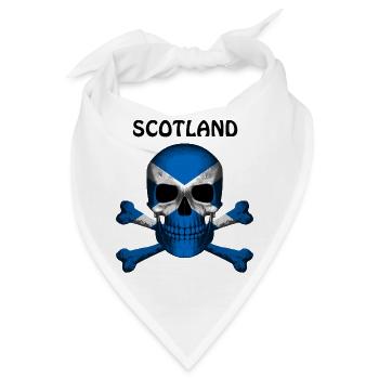 Skull Jolly Roger Pirate Flag Scotland R6Z - Bandana - Weiß - Vorne