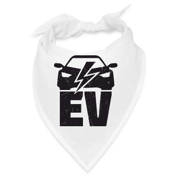 EV - Electric Vehicle für Elektro Auto Fans - Bandana - Weiß - Vorne