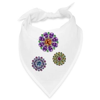 Edelstein-Blumen - Bandana - Weiß - Vorne