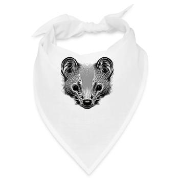 STILISIERTER MARDERKOPF - Bandana - Weiß - Vorne