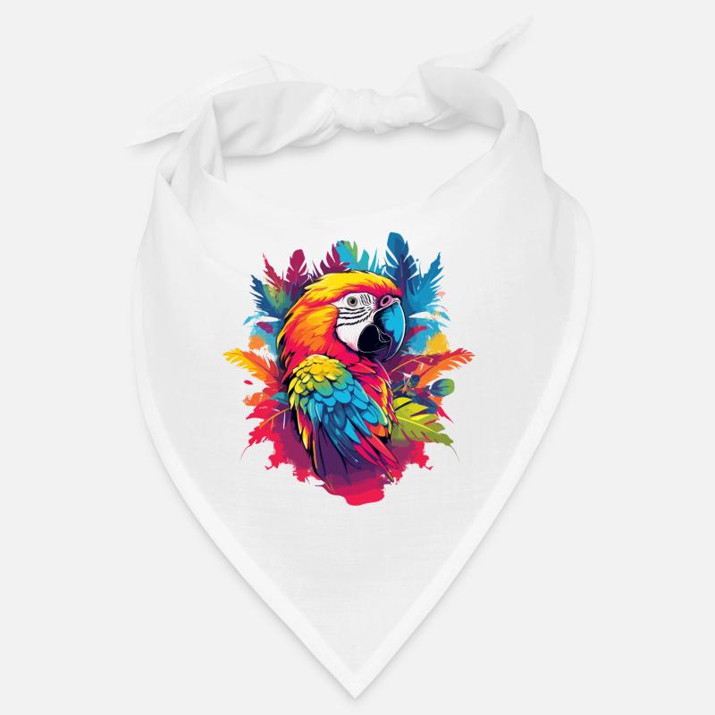 Perroquet coloré avec des palmiers Bandana