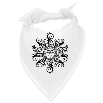 Sonne Tribal Mehndi Mandala - Bandana - Weiß - Vorne