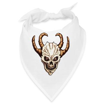 Dämonen Schädel - Bandana - Weiß - Vorne