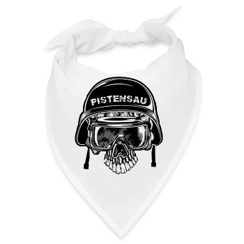 Pistensau Totenkopf Abfahrt Ski Urlaub - Bandana - Weiß - Vorne