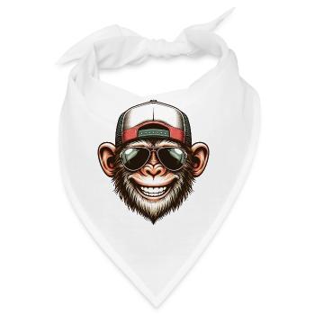 Lustiger Affe - Bandana - Weiß - Vorne
