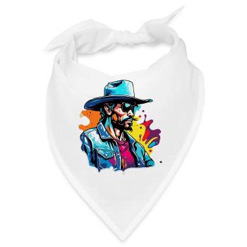 Cowboy / Wilde Westen / Wüste / Lasso / Rodeo - Bandana - Weiß - Vorne