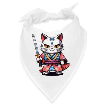 Samurai-Katze #34 - Bandana - Weiß - Vorne