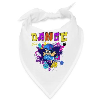 Vibranter Breakdance-Style Druckdesign - Bandana - Weiß - Vorne