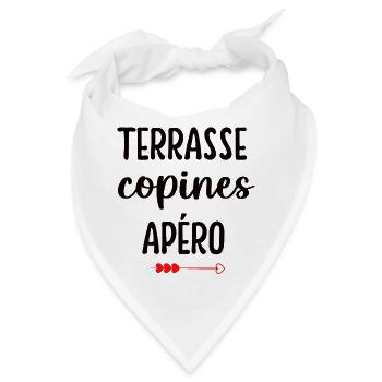Terrasse Freundinnen lustiger Aperitif Aperitif mit Freundinnen - Bandana - Weiß - Vorne
