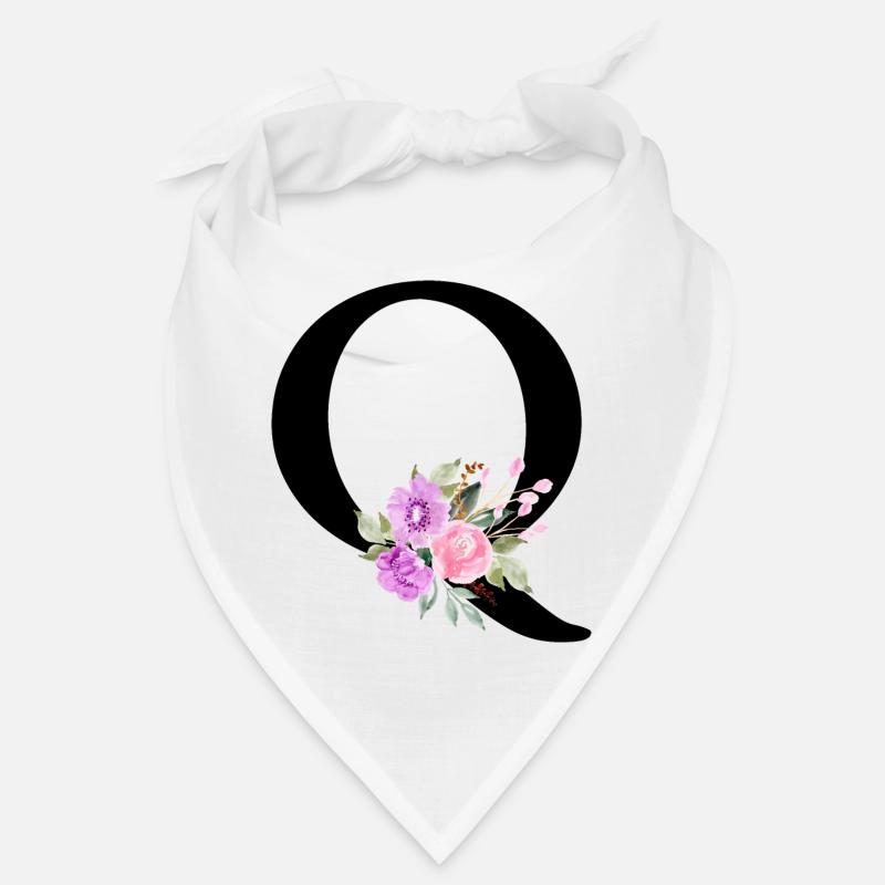Lettre q floral violet Bandana