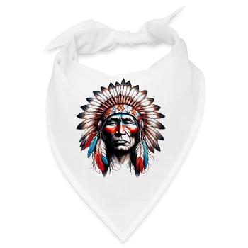Amerikanischer Indianer Amerikanische Rote Haut - Bandana - Weiß - Vorne