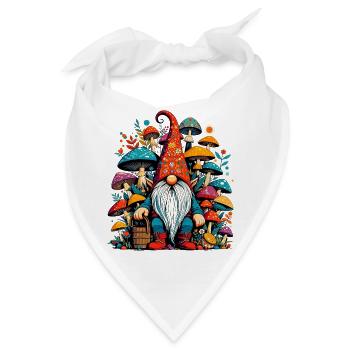 Zwerg mit Pilzen Pilze Pilze - Bandana - Weiß - Vorne