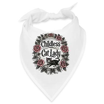 Kinderlose Katzendame - Bandana - Weiß - Vorne