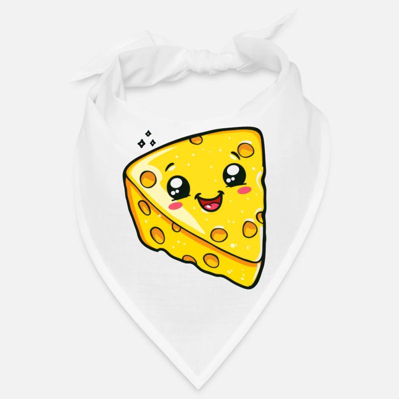 Kawaii cheese piece with funny face Bandana